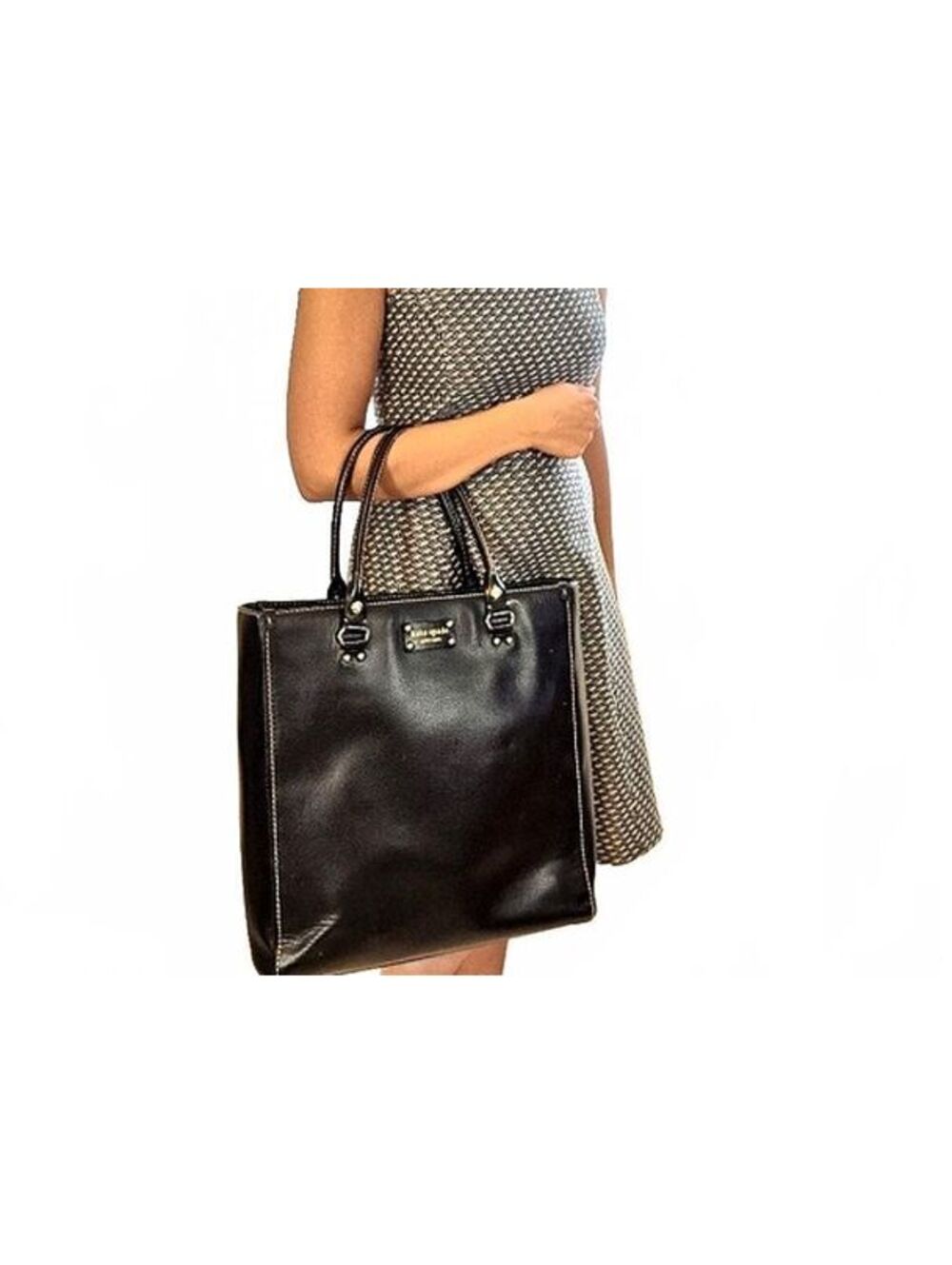 Kate Spade Black Leather Wellesley Quinn Tote